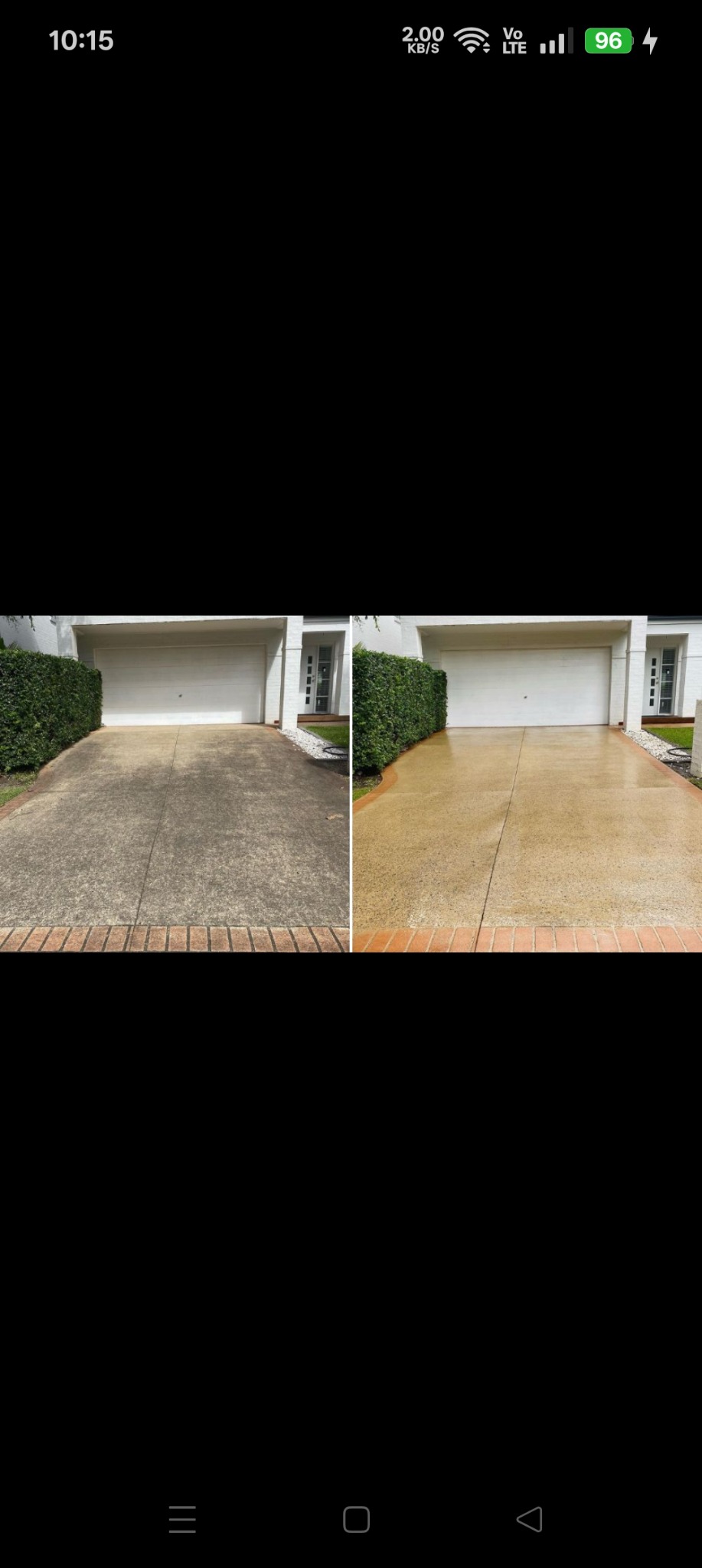 Driveway before and after pressure washing thumbnail