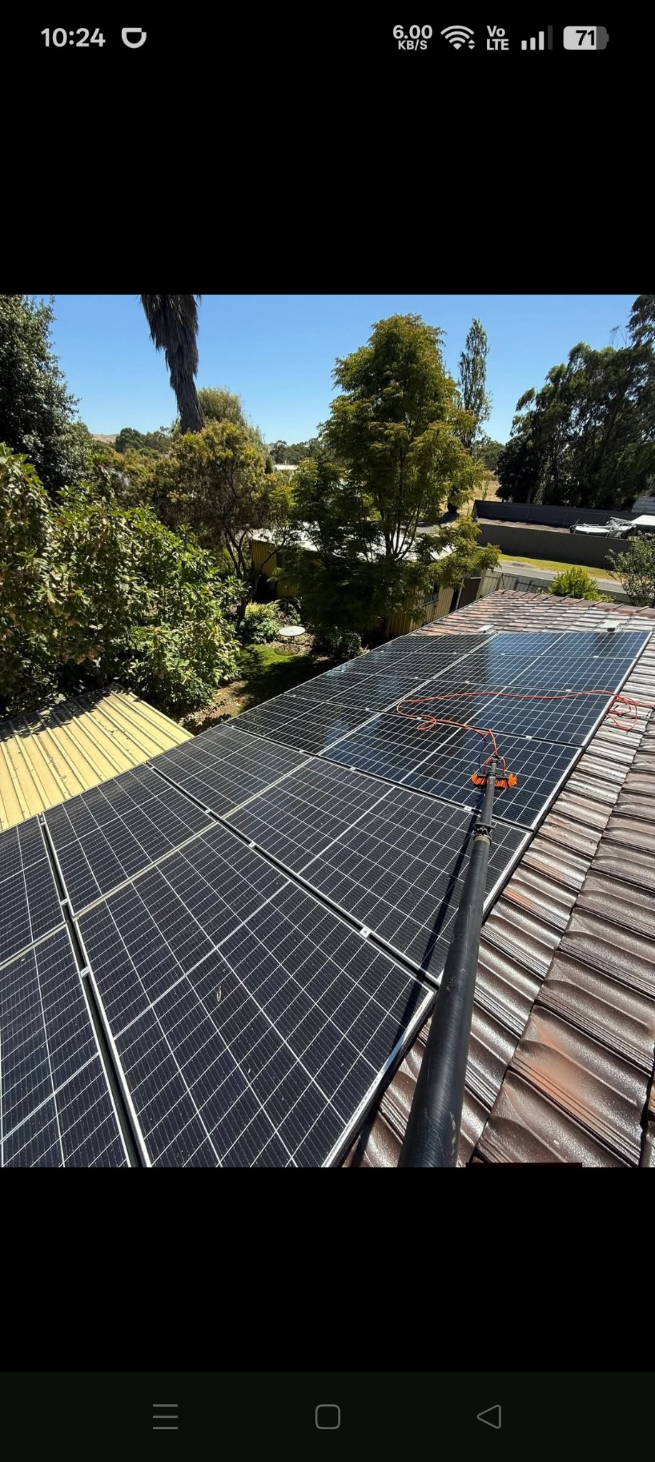Solar panel cleaning project photo